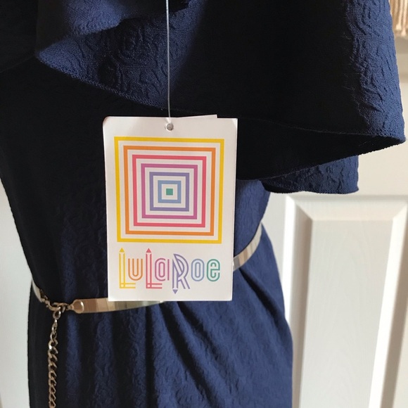 Chic Navy Blue Dress: shoulders can be styled 3 ways! - Picture 7 of 7